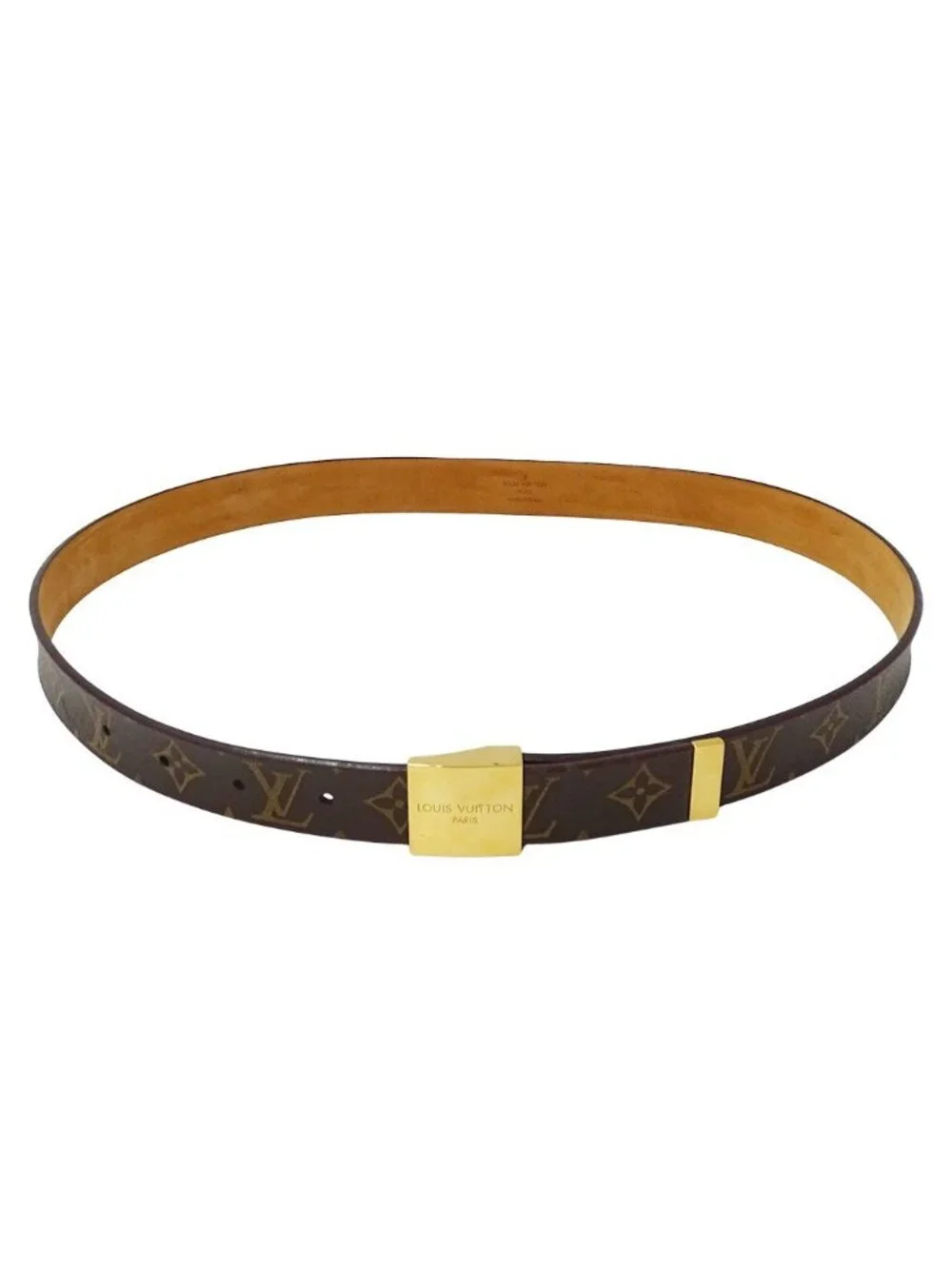 Louis Vuitton Belt Monogram Canvas Ceinture Carre Brown Logo
